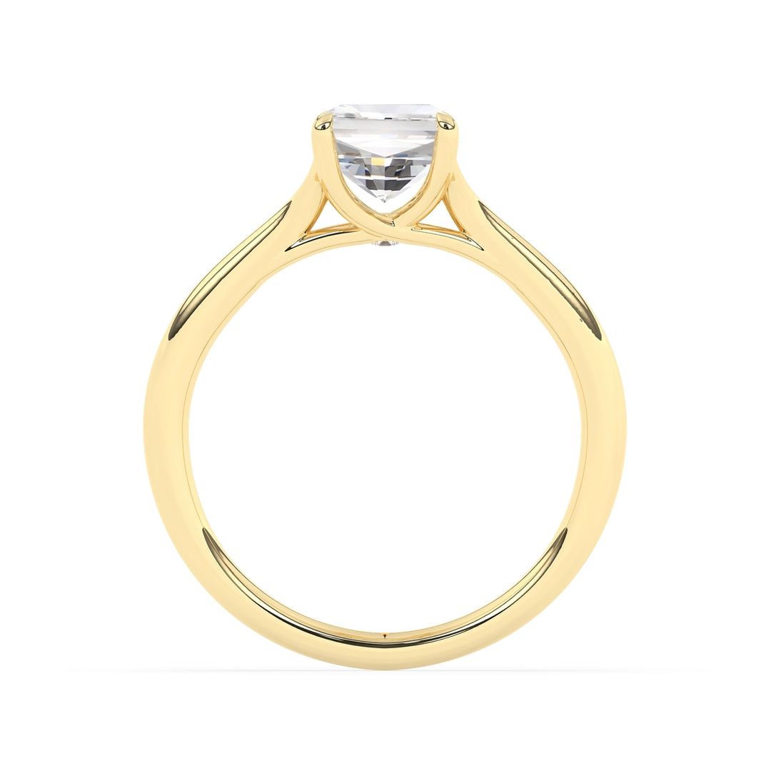 1.0 CT Emerald Cut Solitaire Moissanite Engagement Ring