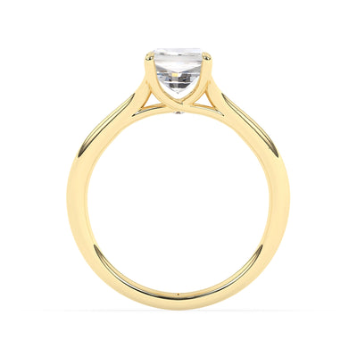 1.0 CT Emerald Cut Solitaire Moissanite Engagement Ring