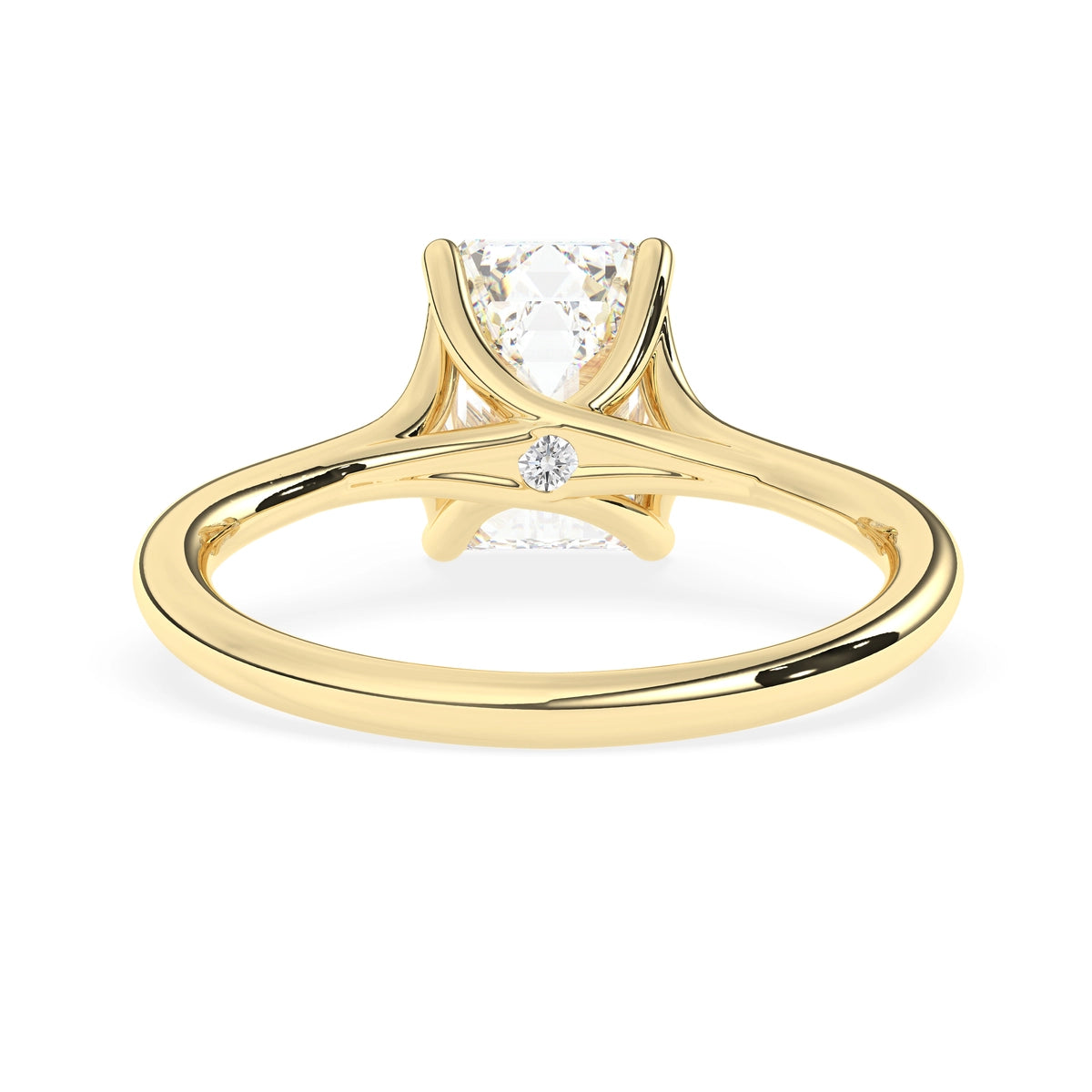 1.0 CT Emerald Cut Solitaire Moissanite Engagement Ring