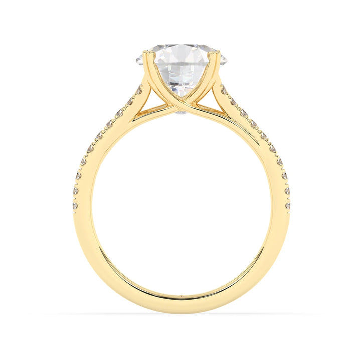 2.0 CT Round Cut Split Shank Moissanite Engagement Ring