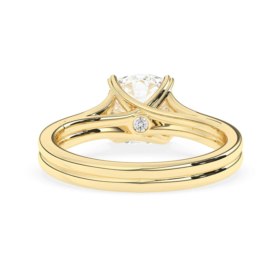 3.0 CT Elongated Cushion Cut Solitaire Split Shank Setting Moissanite Engagement Ring