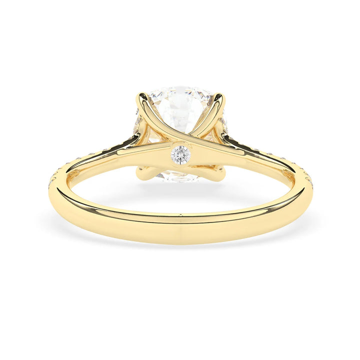 2.0CT Elongated Cushion Cut Split Shank Pave Setting Moissanite Engagement Ring