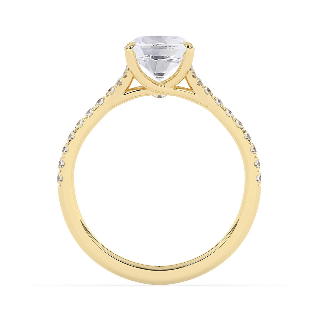 2.0CT Oval Cut Split Shank Pave Setting Moissanite Engagement Ring