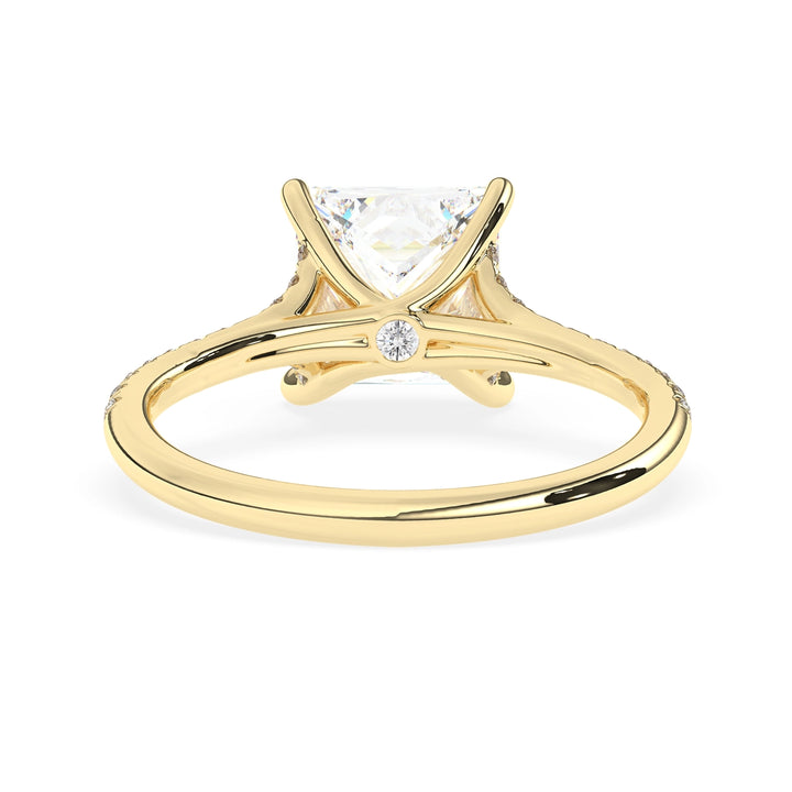 1.0 CT Princess Cut Split Shank Pave Setting Moissanite Engagement Ring