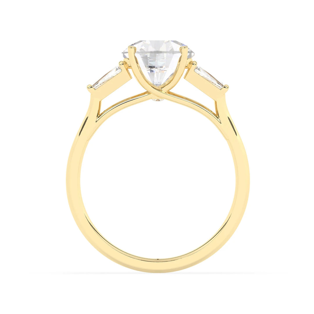 2.0 CT Round Cut Three Stone Moissanite Diamond Engagement Ring