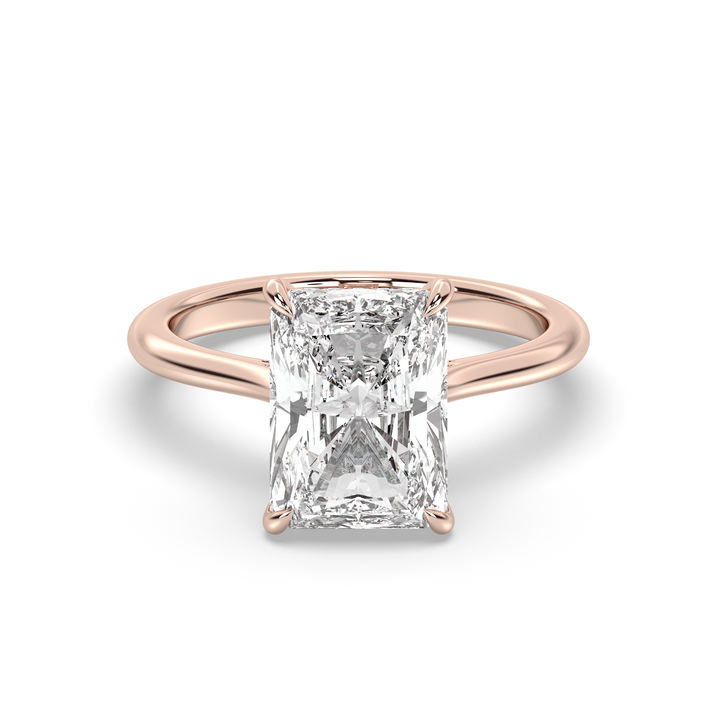 1.0-3.0 CT Radiant Diamond Hidden Halo Engagement Ring
