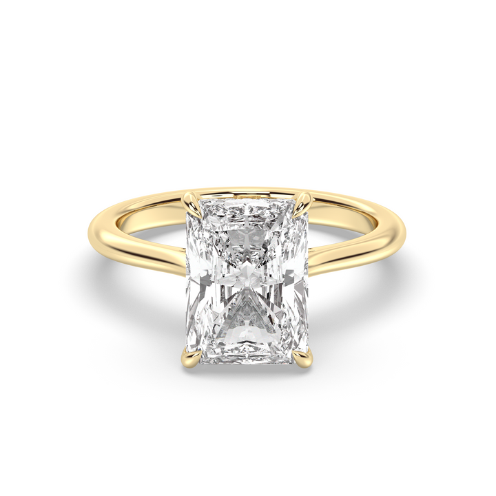 1.0-3.0 CT Radiant Diamond Hidden Halo Engagement Ring