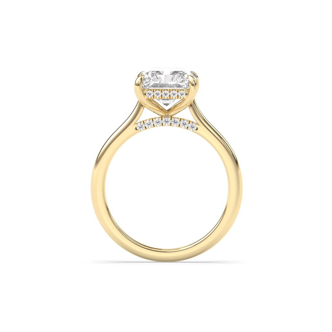 1.0-3.0 CT Radiant Diamond Hidden Halo Engagement Ring