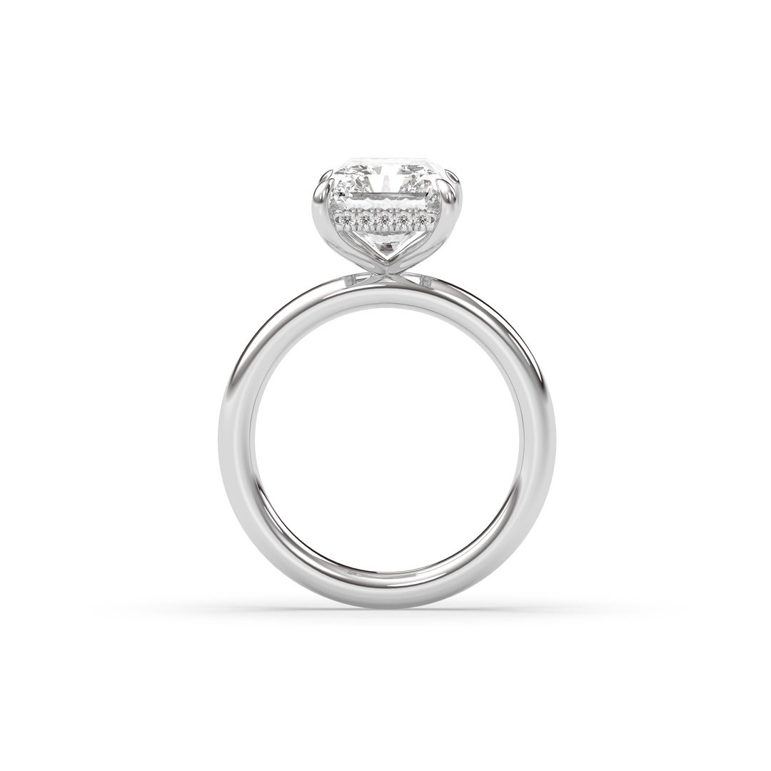 1.50-3.50 CT Radiant Diamond Hidden Halo Engagement Ring