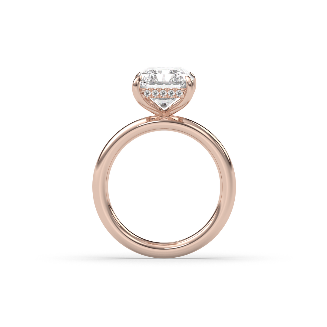 1.50-3.50 CT Radiant Diamond Hidden Halo Engagement Ring