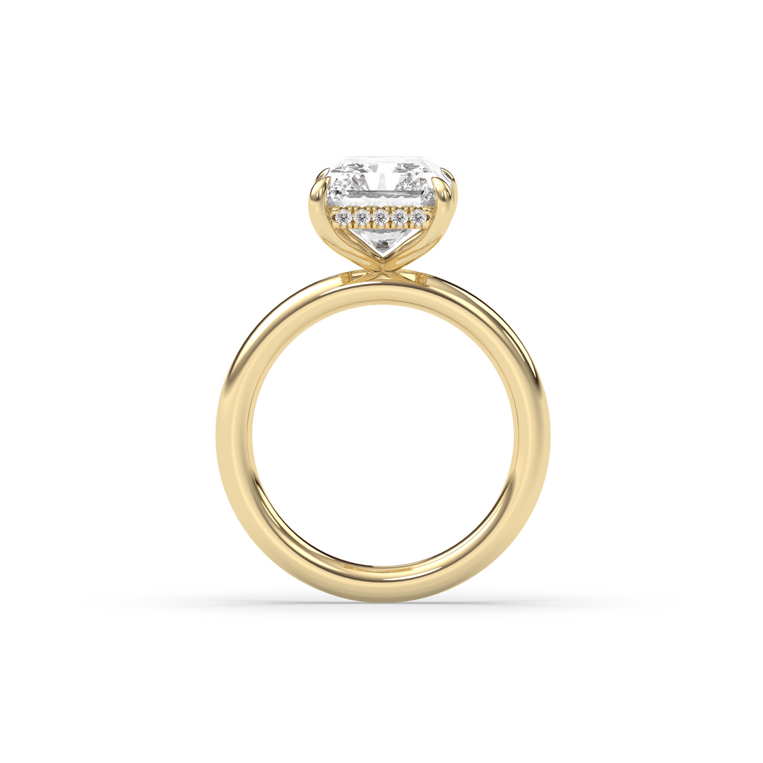 1.50-3.50 CT Radiant Diamond Hidden Halo Engagement Ring