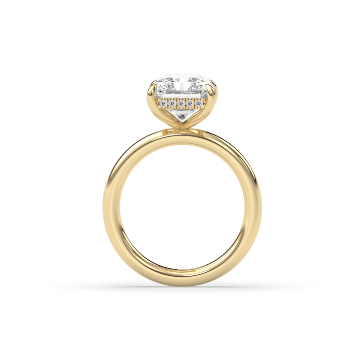 1.50-3.50 CT Radiant Diamond Hidden Halo Engagement Ring