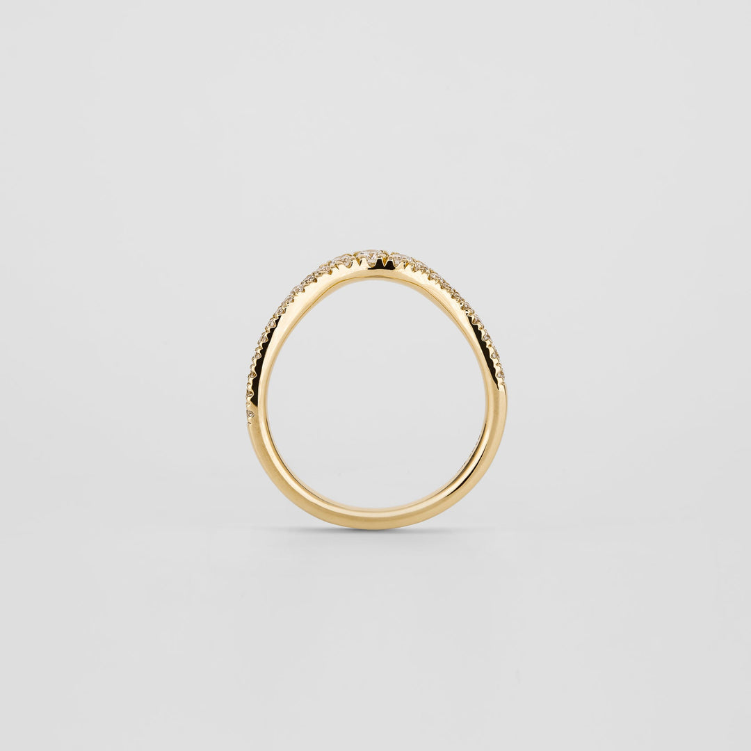 0.40 TCW Round Lab Grown Diamond Curved Wedding Band