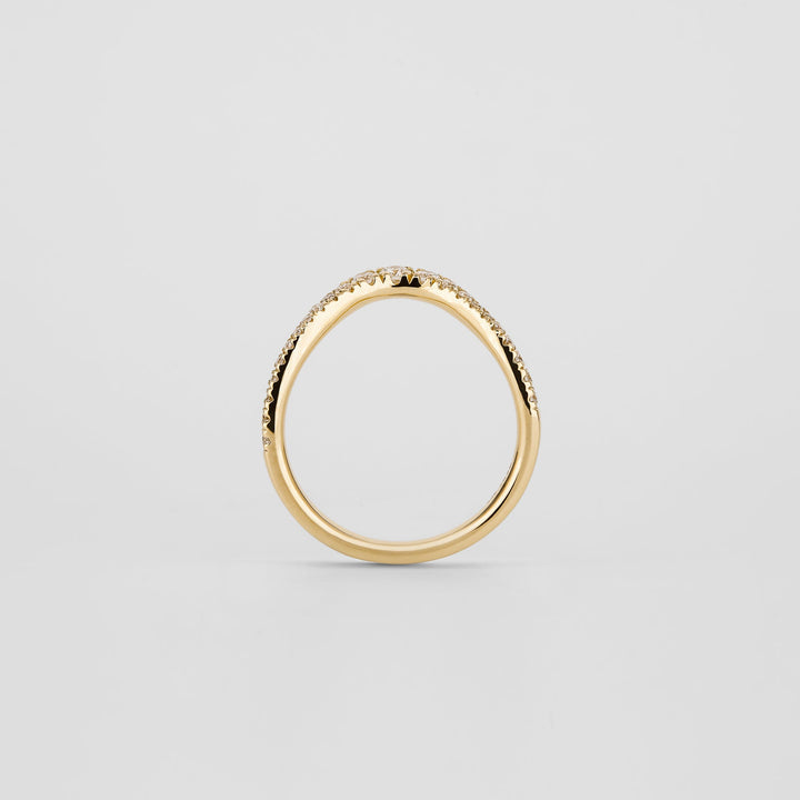 0.40 TCW Round Lab Grown Diamond Curved Wedding Band