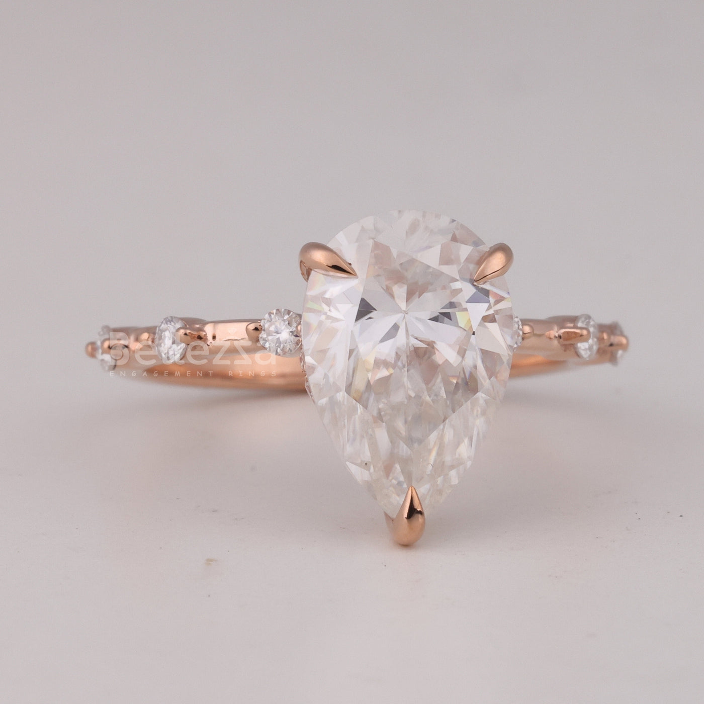 1.50CT Pear Cut Hidden Halo Pave Setting Engagement Ring