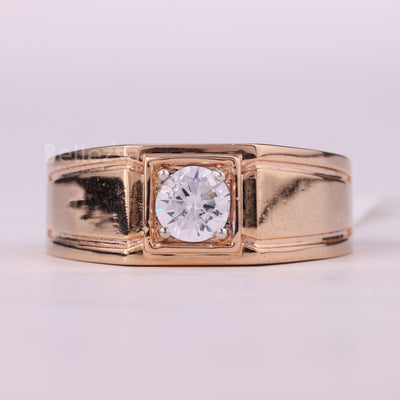 0.75CT Round Cut Unique Solitaire Moissanite Men's Engagement Ring