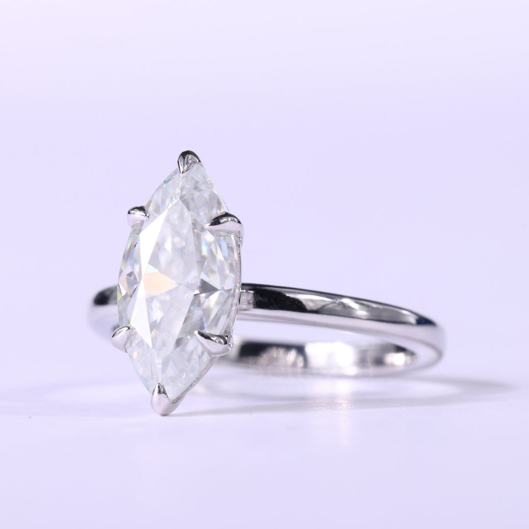 1.50CT Marquise Cut Solitaire Moissanite Engagement Ring