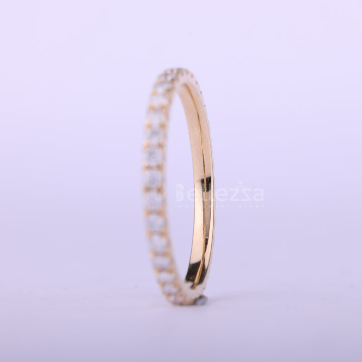 Round Cut Full Eternity Moissanite Wedding Band For Her