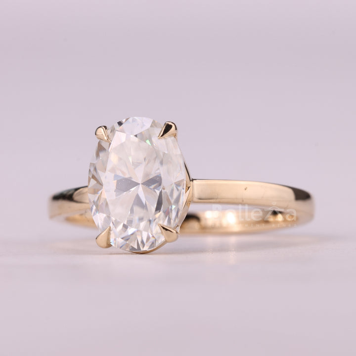 1.50CT Oval Cut Solitaire Moissanite Engagement Ring