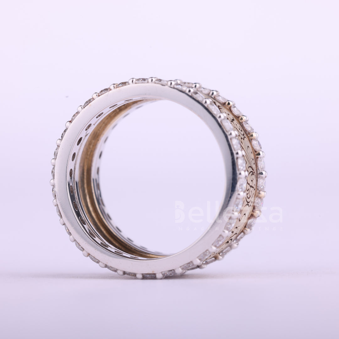 Round Cut Diamond Art Deco Vintage Inspired Wedding Ring