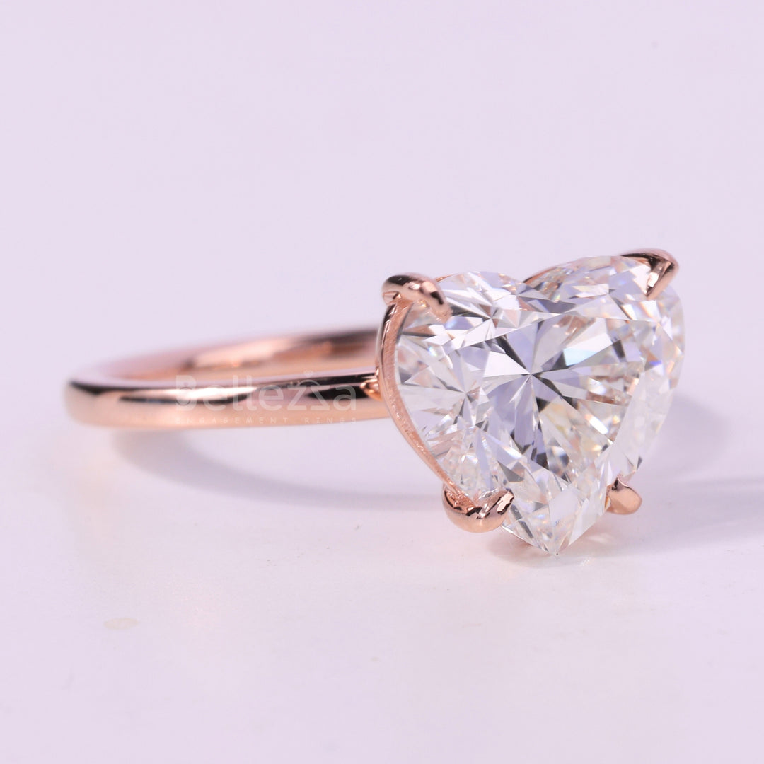 1.50CT Heart Cut Solitaire Moissanite Engagement Ring