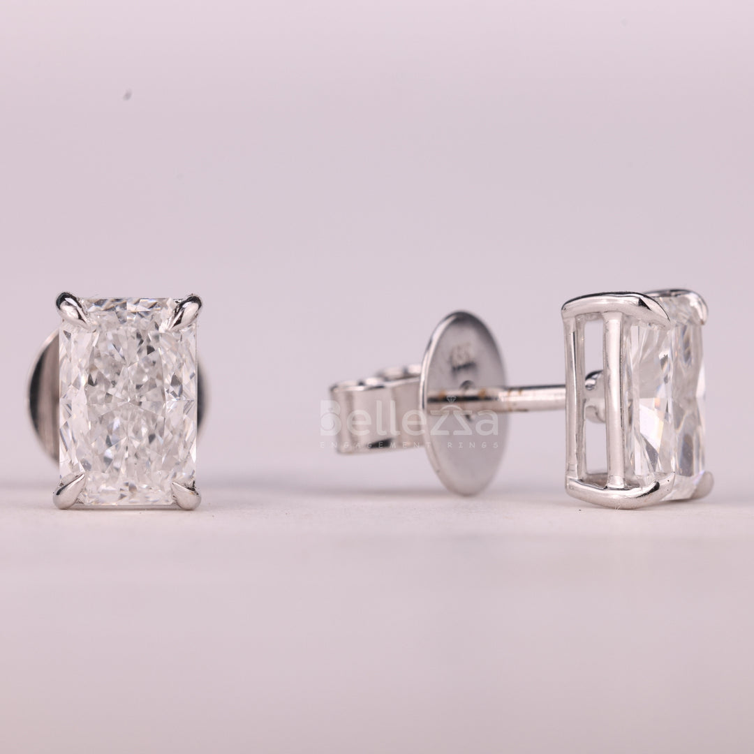 1.50CTW Radiant Cut Solitaire Moissanite Stud Earrings For Her