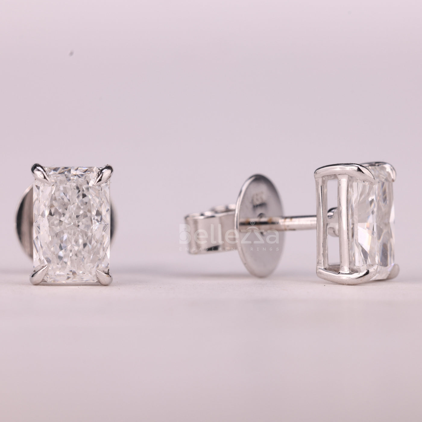 1.50CTW Radiant Cut Solitaire Moissanite Stud Earrings For Her