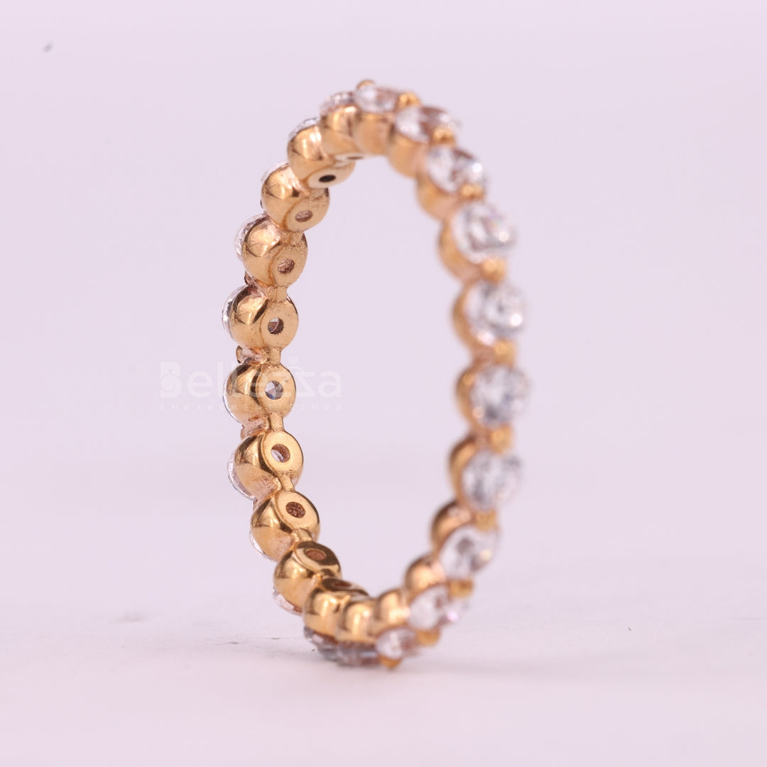 Round Cut Pave Setting Full Eternity Moissanite Wedding Band