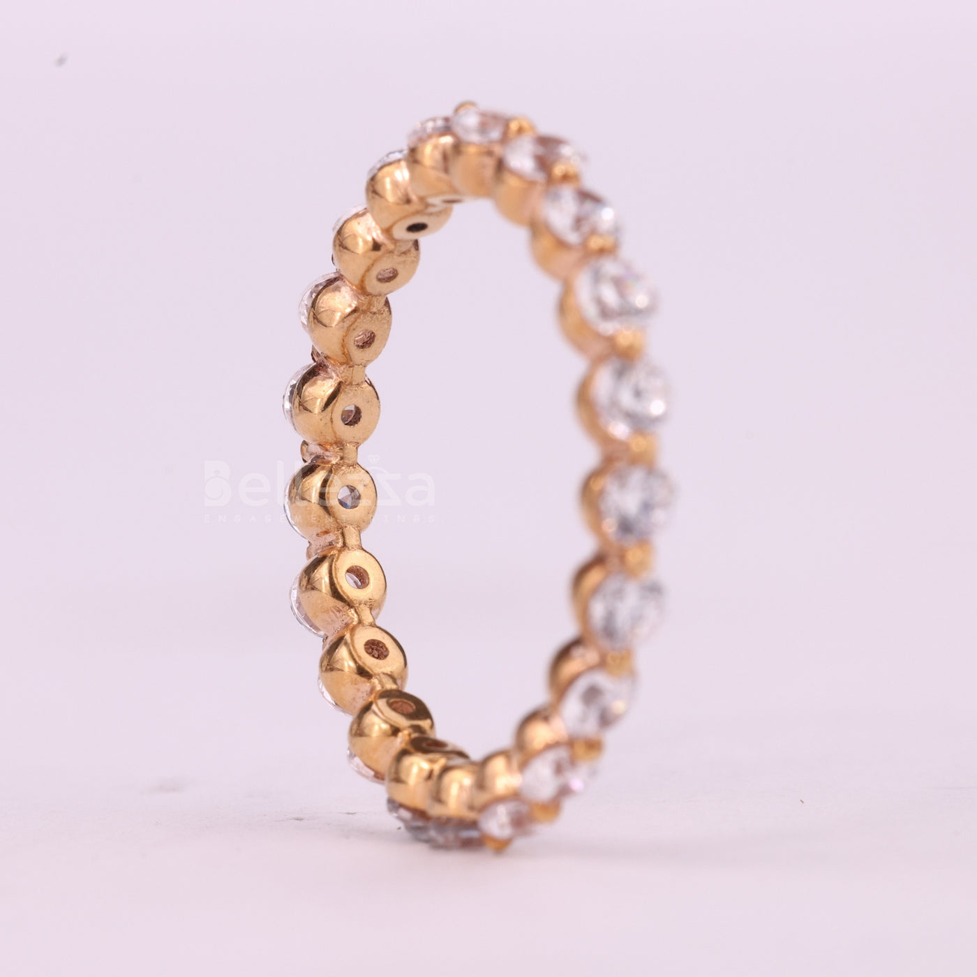 Round Cut Pave Setting Full Eternity Moissanite Wedding Band