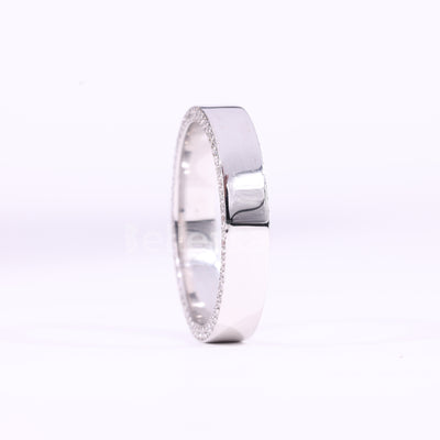 Round Cut Hidden Pave Setting Eternity Moissanite Wedding Band