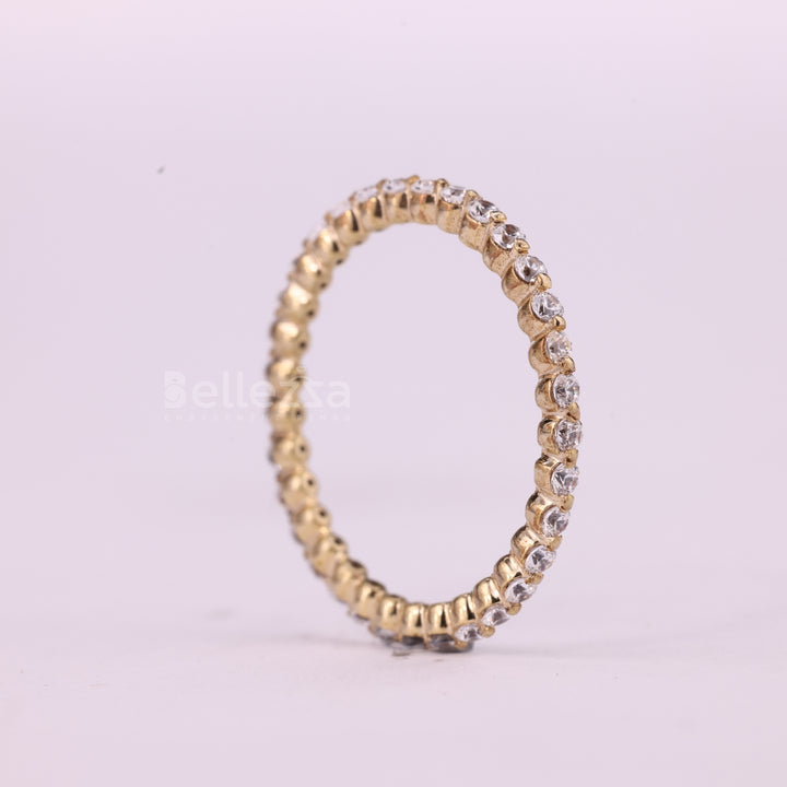 Round Cut Pave Setting Full Eternity Moissanite Wedding Band