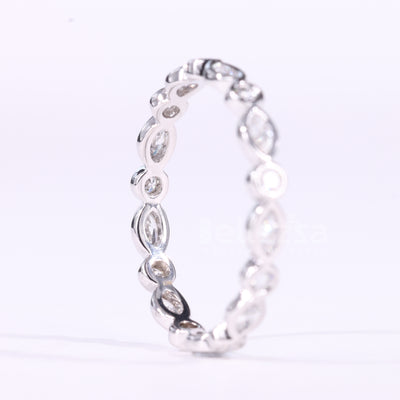 Marquise & Round Cut Alternative Bezel Setting Eternity Wedding Band