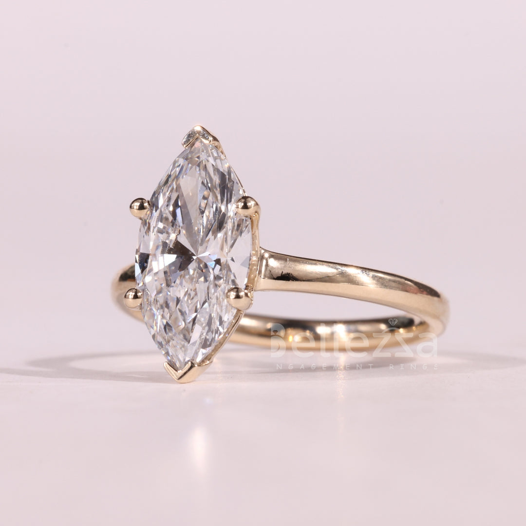 1.50CT Marquise Cut Solitaire Moissanite Engagement Ring