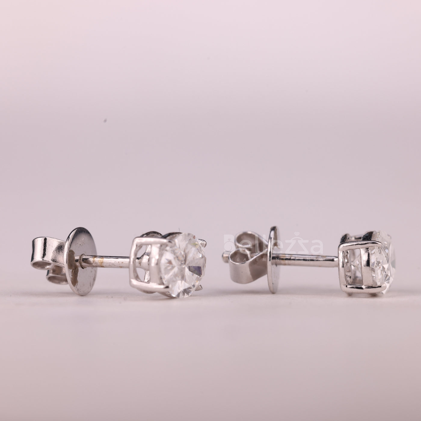 2.0CTW Oval Cut Diamond Moissanite Solitaire Stud Earrings