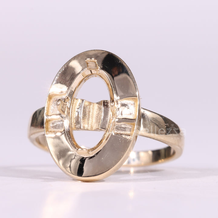 1.0CT Oval Cut Diamond Unique Semi Mount Engagement Ring