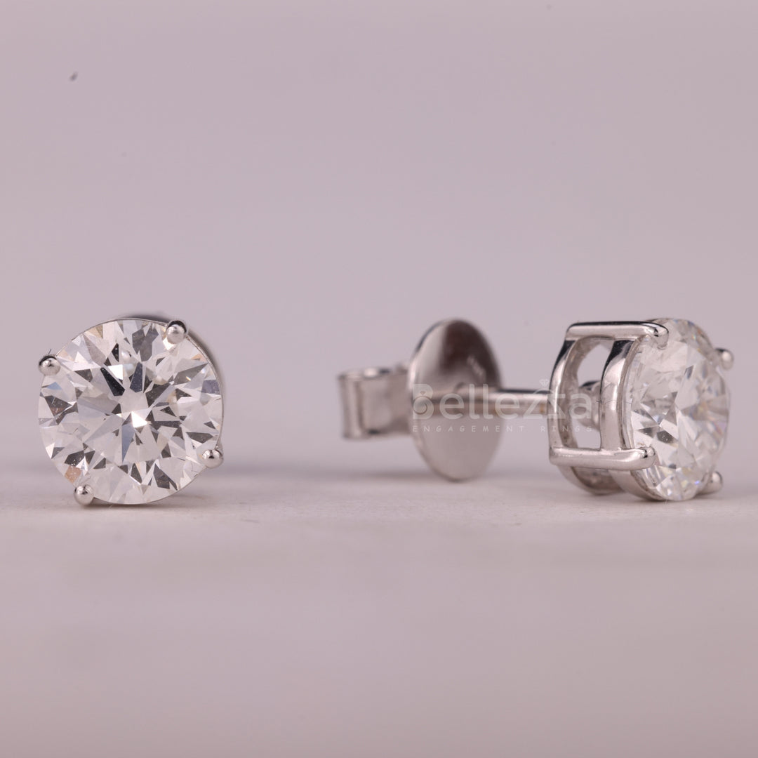 1.0CTW Round Cut Solitaire Moissanite Stud Earrings