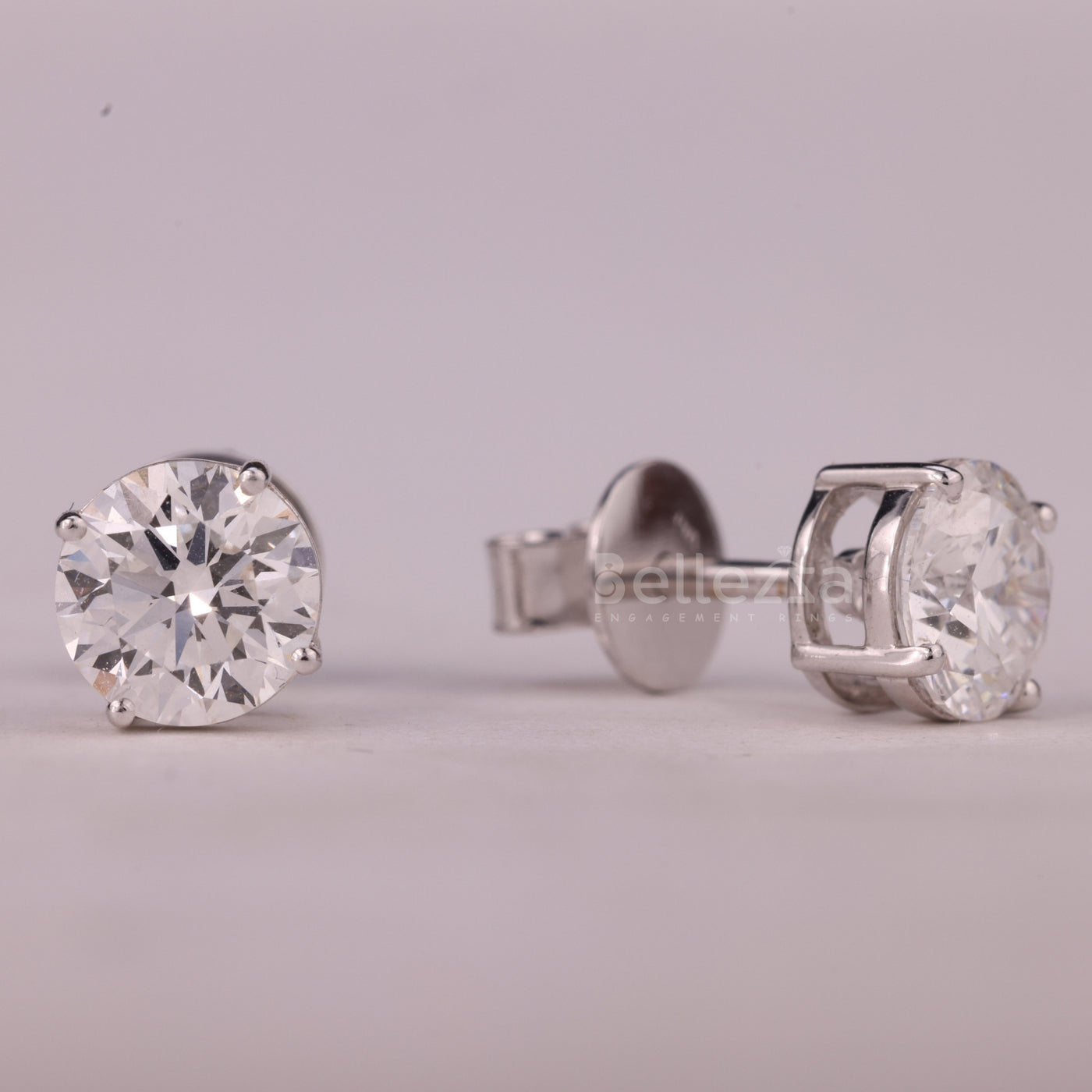 1.0CTW Round Cut Solitaire Moissanite Stud Earrings