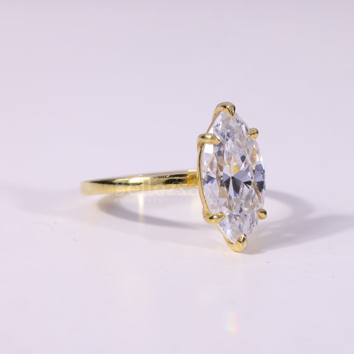 2.0CT Marquise Cut Solitaire Moissanite Engagement Ring