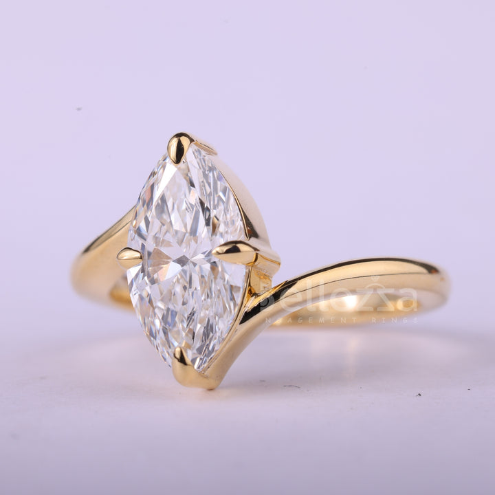 1.50CT Marquise Cut Unique Solitaire Moissanite Engagement Ring