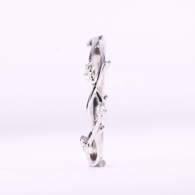 Round Cut Nature Inspired Moissanite Wedding Band