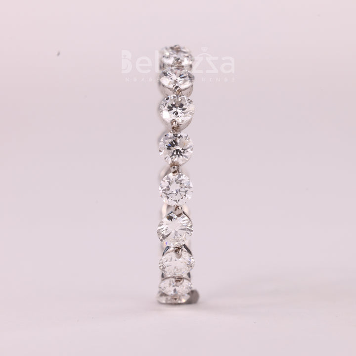 Round Cut Diamond Full Eternity Moissanite Wedding Band