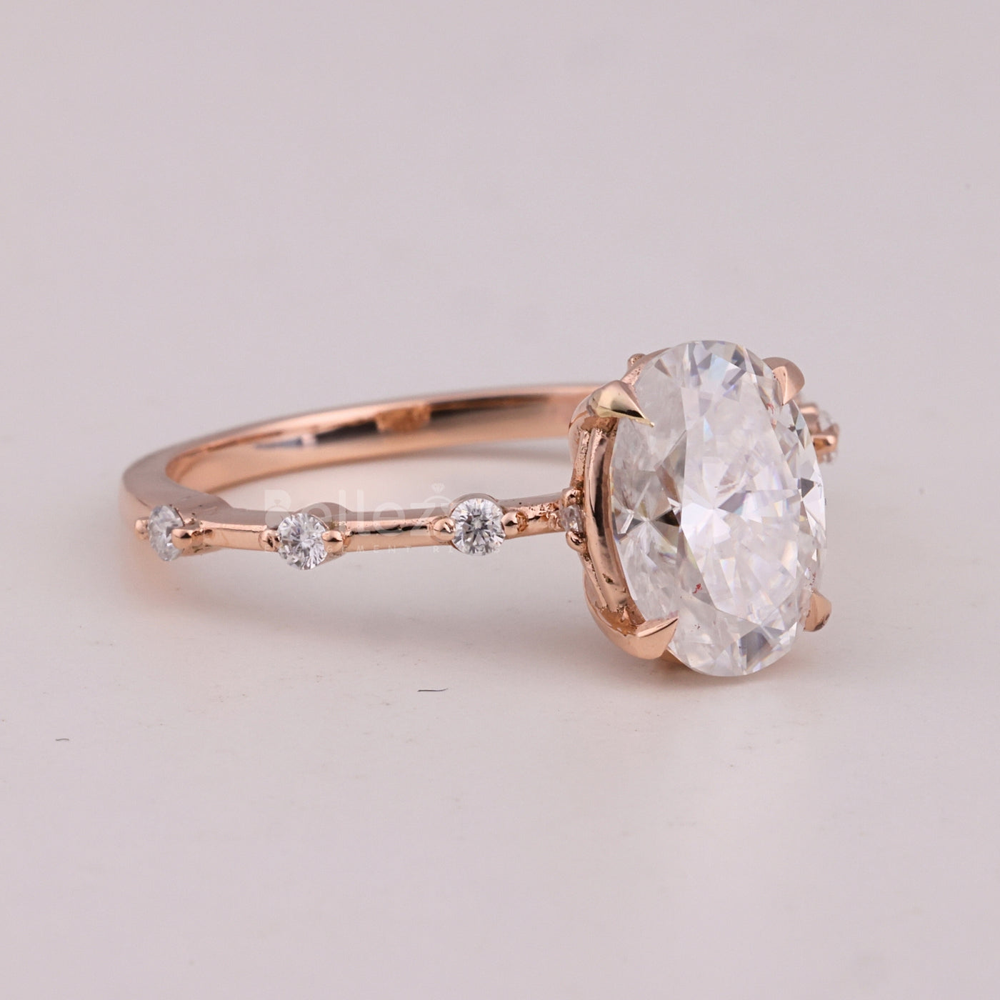 1.50CT Oval Cut Diamond Petite Pave Setting Moissanite Engagement Ring