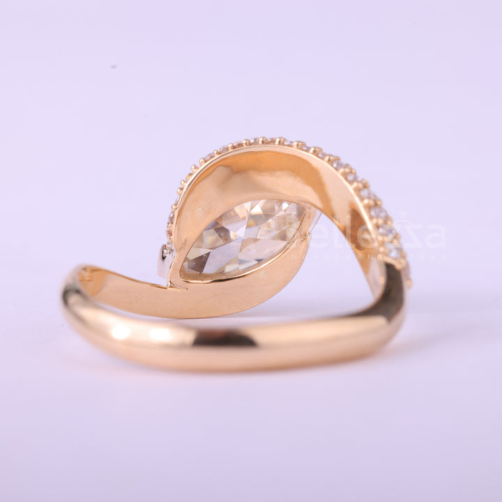 1.50CT East-West Marquise Cut Cluster Setting Engagement Ring