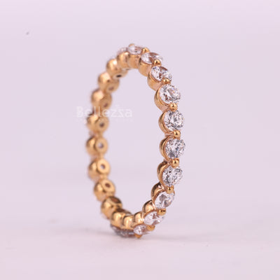 Round Cut Pave Setting Full Eternity Moissanite Wedding Band