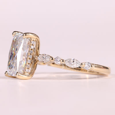 1.50CT Radiant Cut Pave Setting Moissanite Engagement Ring