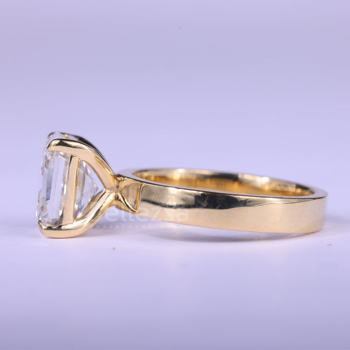 2.0CT Asscher Cut Diamond Moissanite Solitaire Engagement Ring