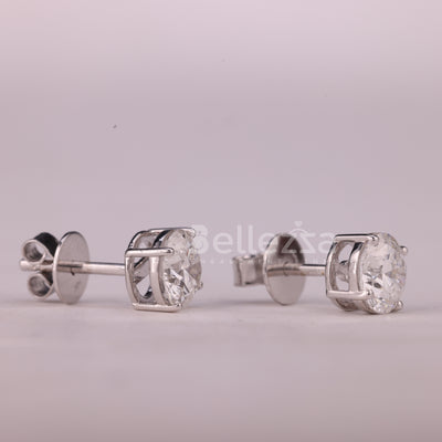 1.0CTW Round Cut Solitaire Moissanite Stud Earrings