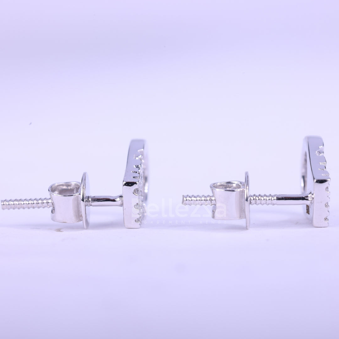 Round Cut Cluster Diamond Moissanite Stud Earrings