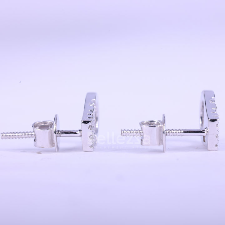 Round Cut Cluster Diamond Moissanite Stud Earrings