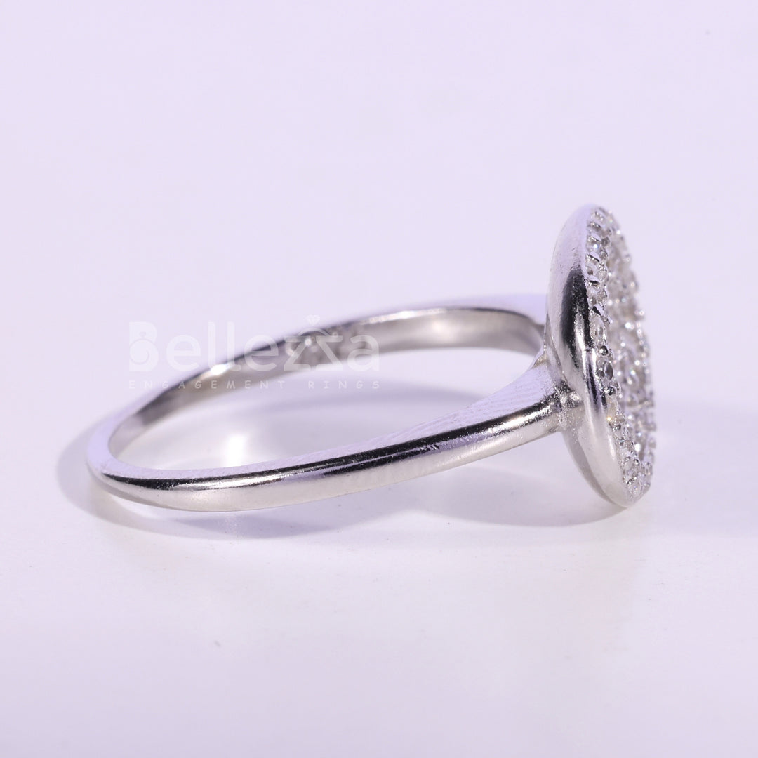 Round Cut Cluster Diamond Moissanite Wedding Ring